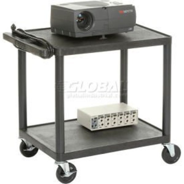 Luxor Plastic Audio Visual & Instrument Cart 24 X 18 X 26 Two Shelves LP26E-B